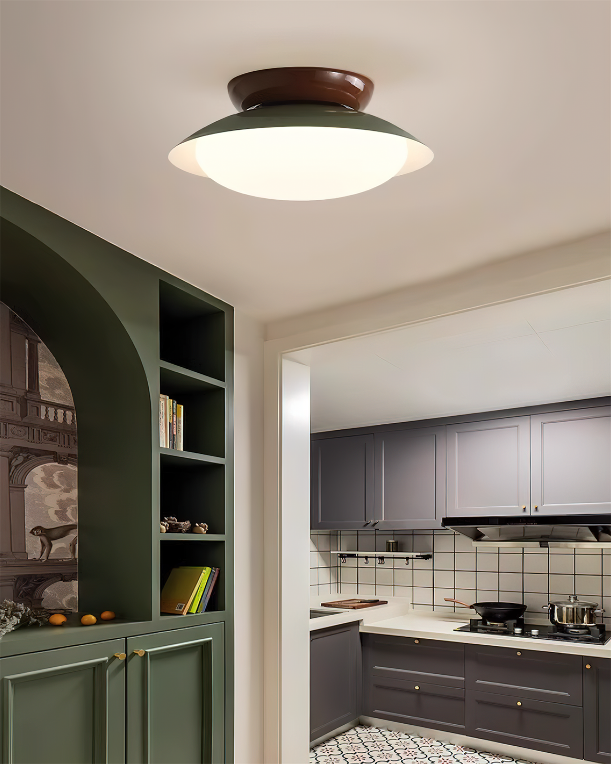 Olivea | Flush Mount LED Ceiling Light with Dome Shade, Dimmable Option for Small Spaces