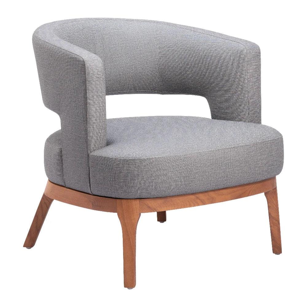 Penryn Wood Slate Gray Accent Arm Chair