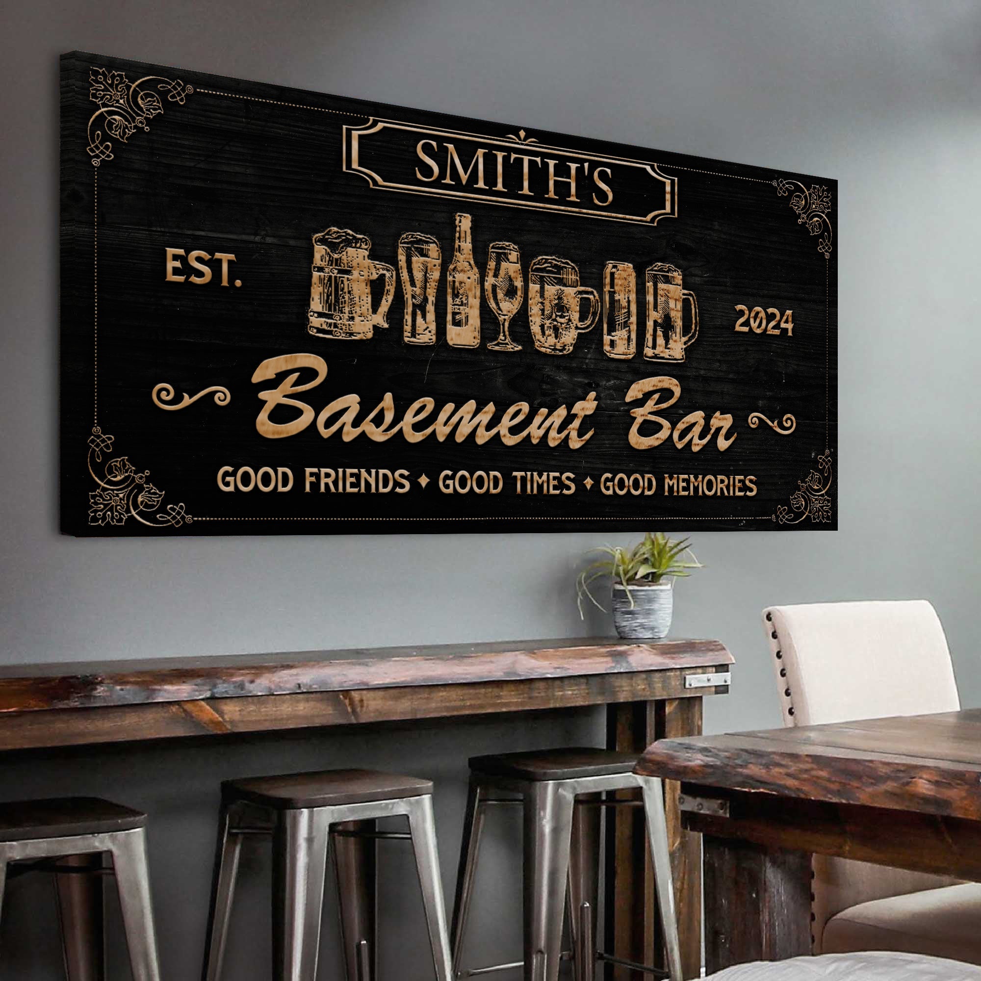 Personalized Basement Bar Sign II
