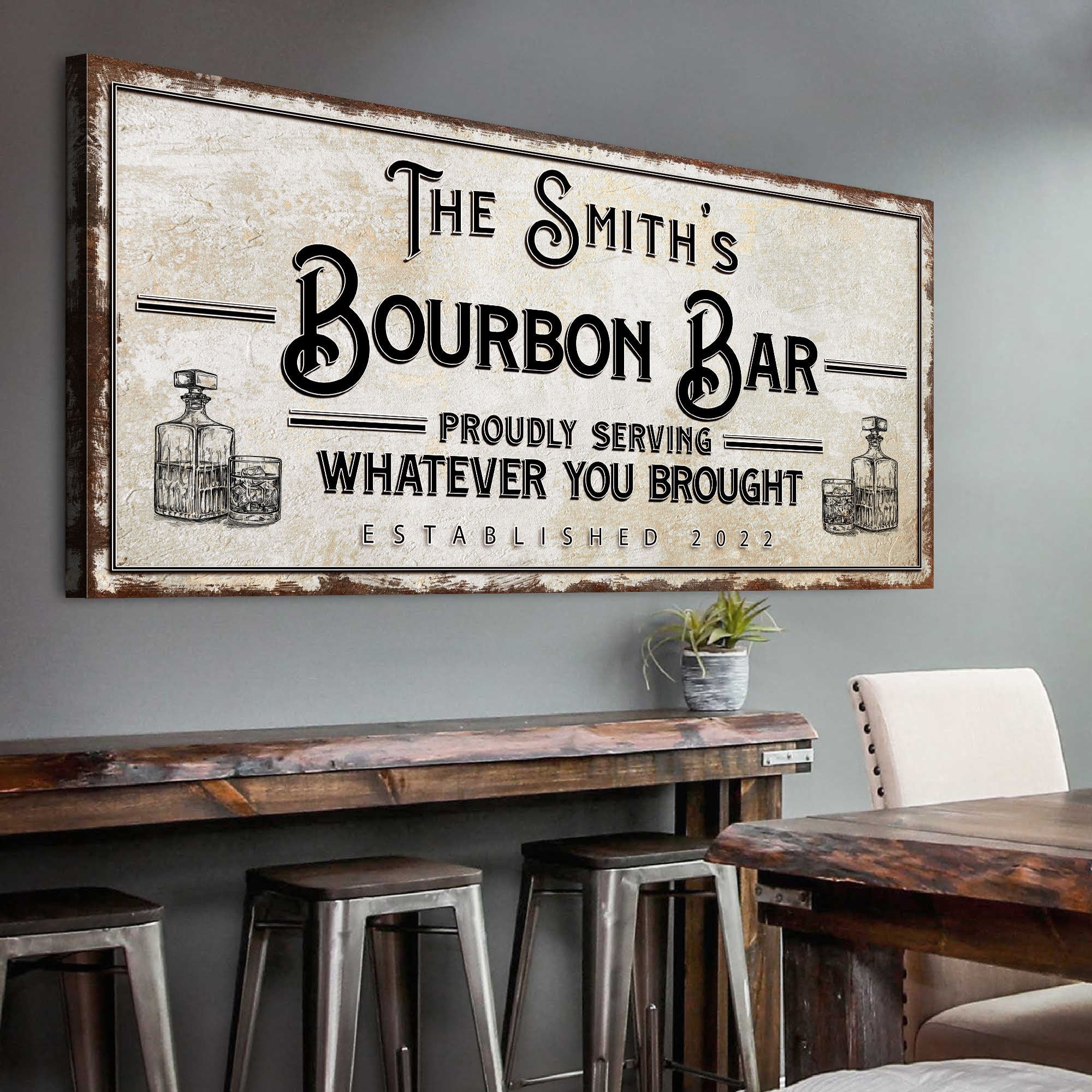 Personalized Bourbon Bar Sign