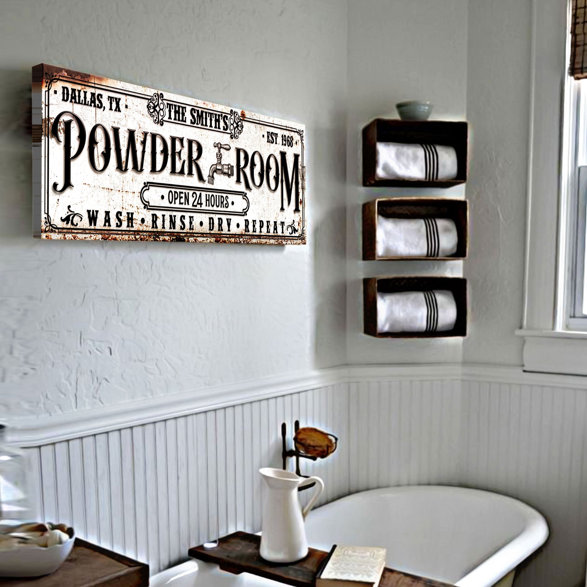 Personalized Powder Room Sign II