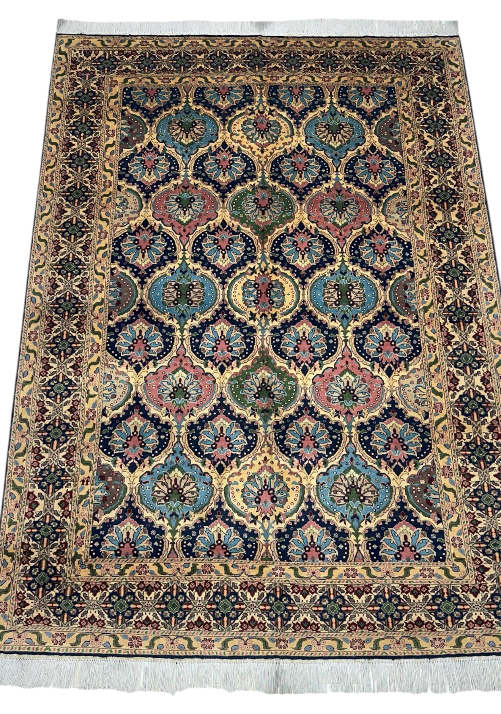 Hand-Knotted Afghani Heart Shape Wool Rug – 6’6″ x 9’2″