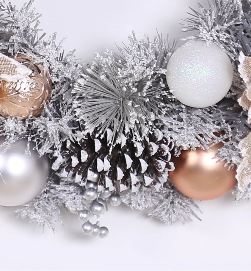 Pine Cone Christmas Wreath Home Decoration-1