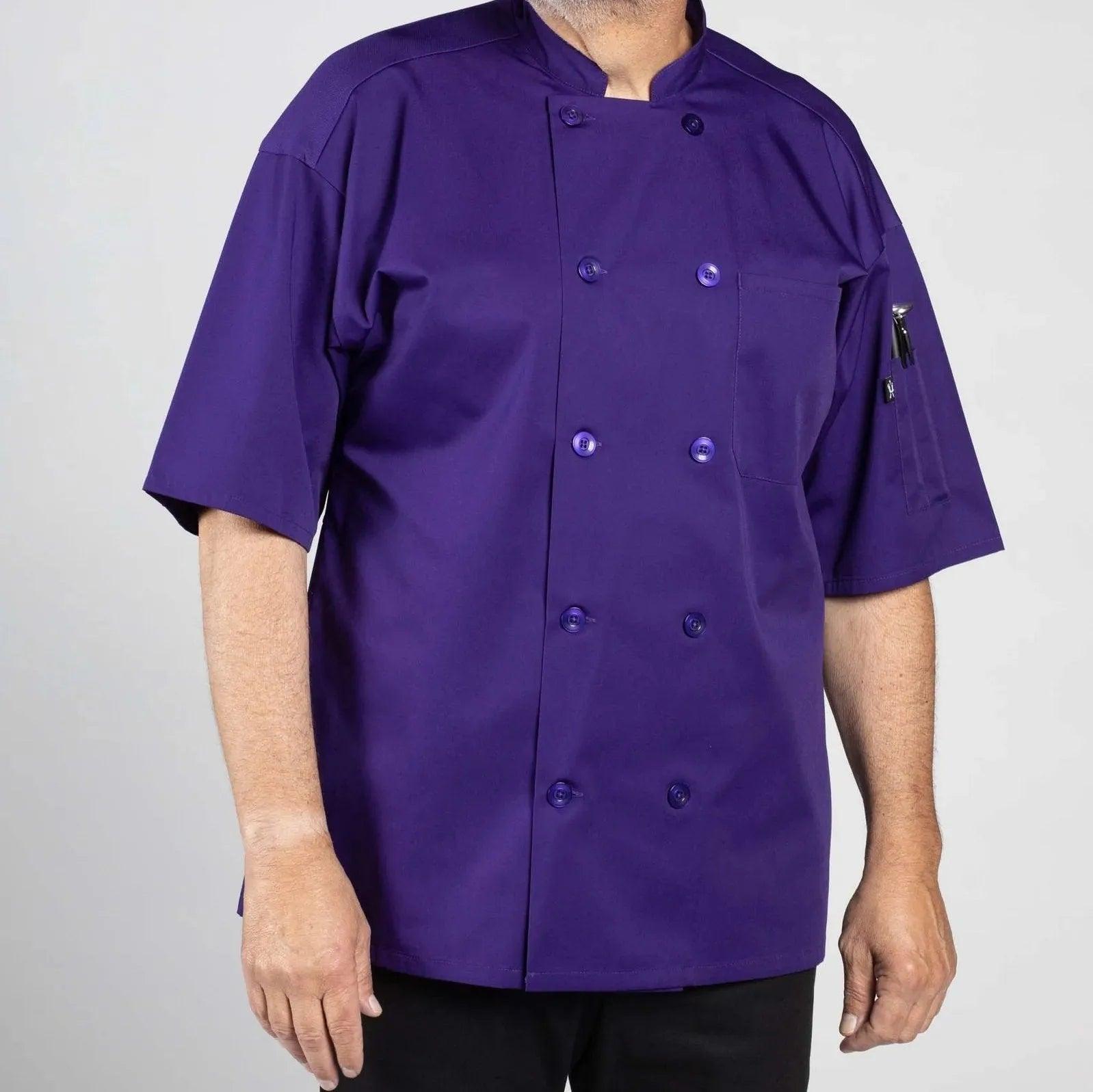 Poplin Cotton Blend Pro-vent Short Sleeve Chef Coat 2 PK - PRHOMZ