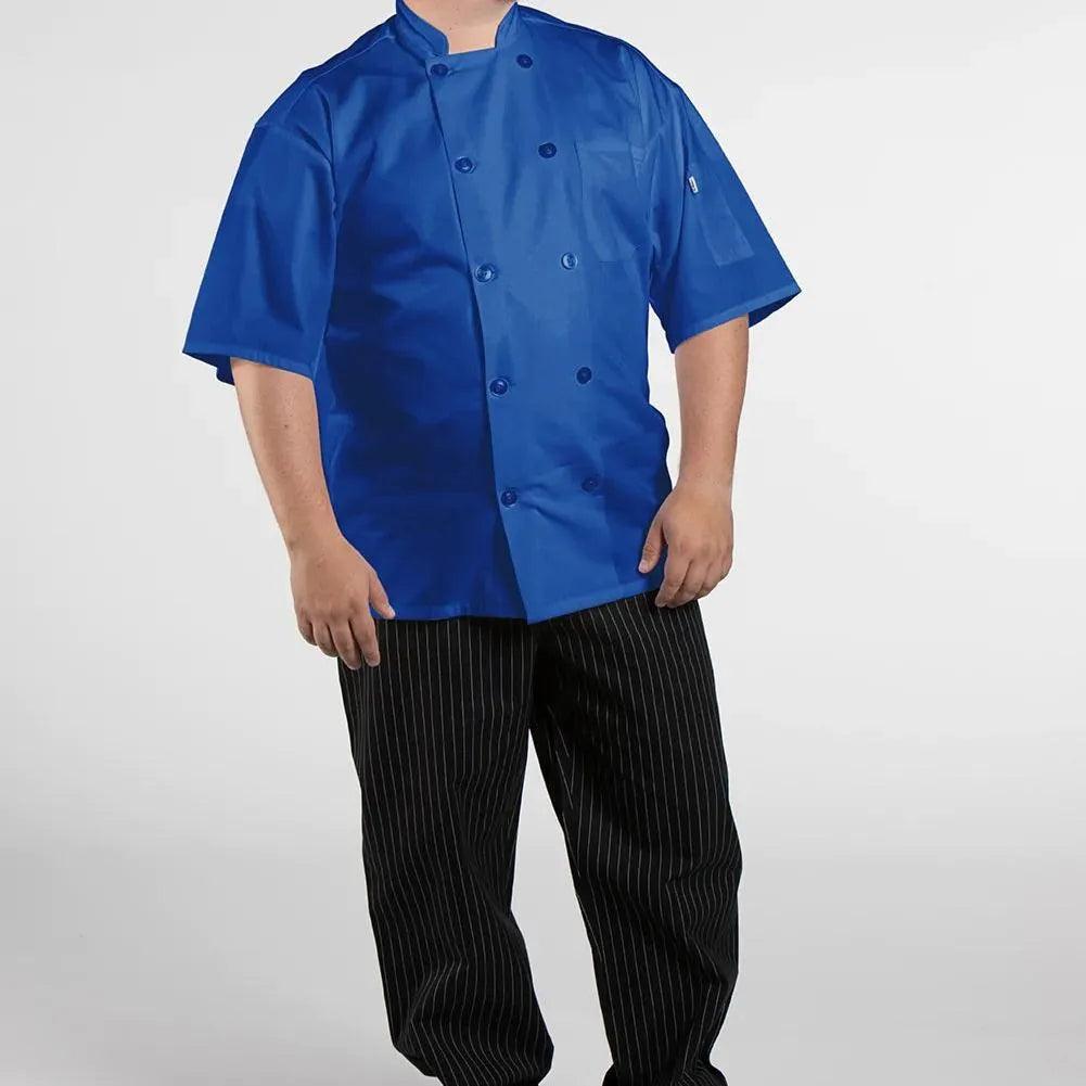 Poplin Cotton Blend Pro-vent Short Sleeve Chef Coat 2 PK - PRHOMZ