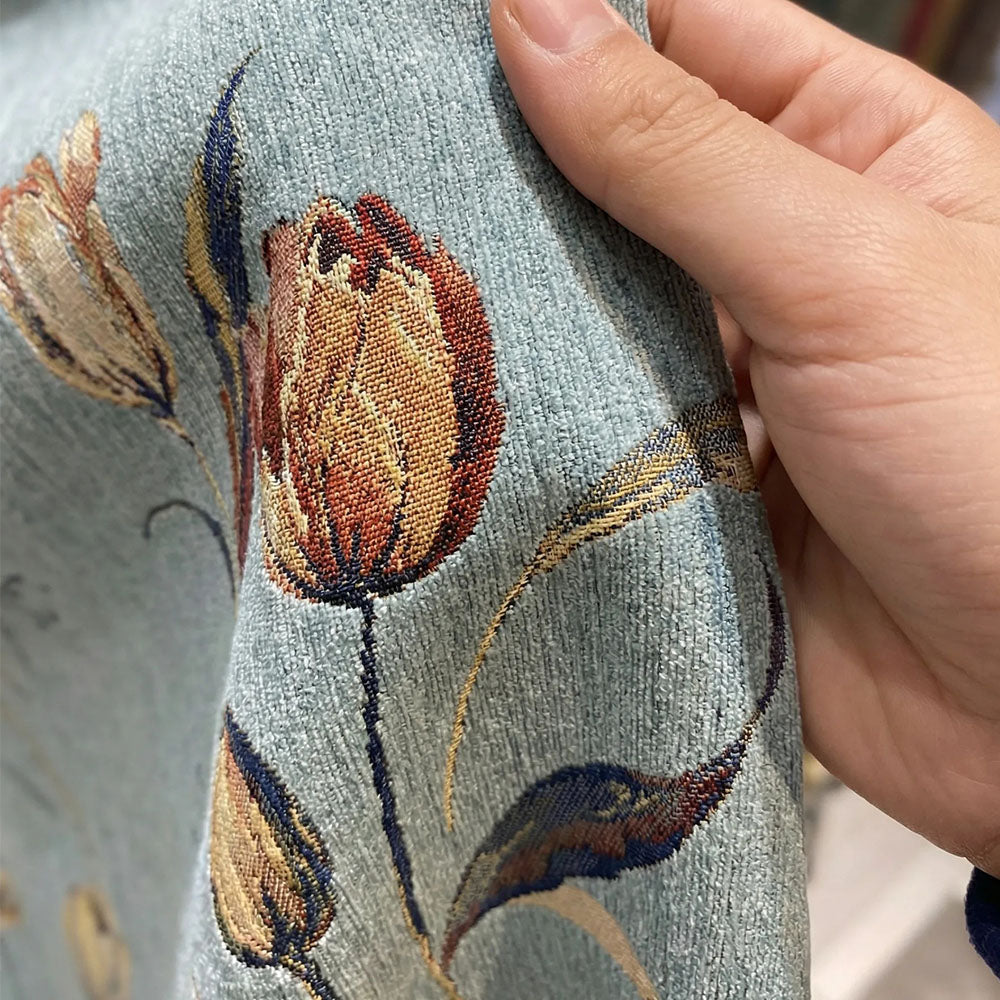 Priya Modern Vintage Floral Cotton Curtains