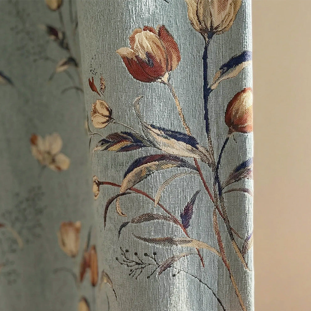 Priya Modern Vintage Floral Cotton Curtains