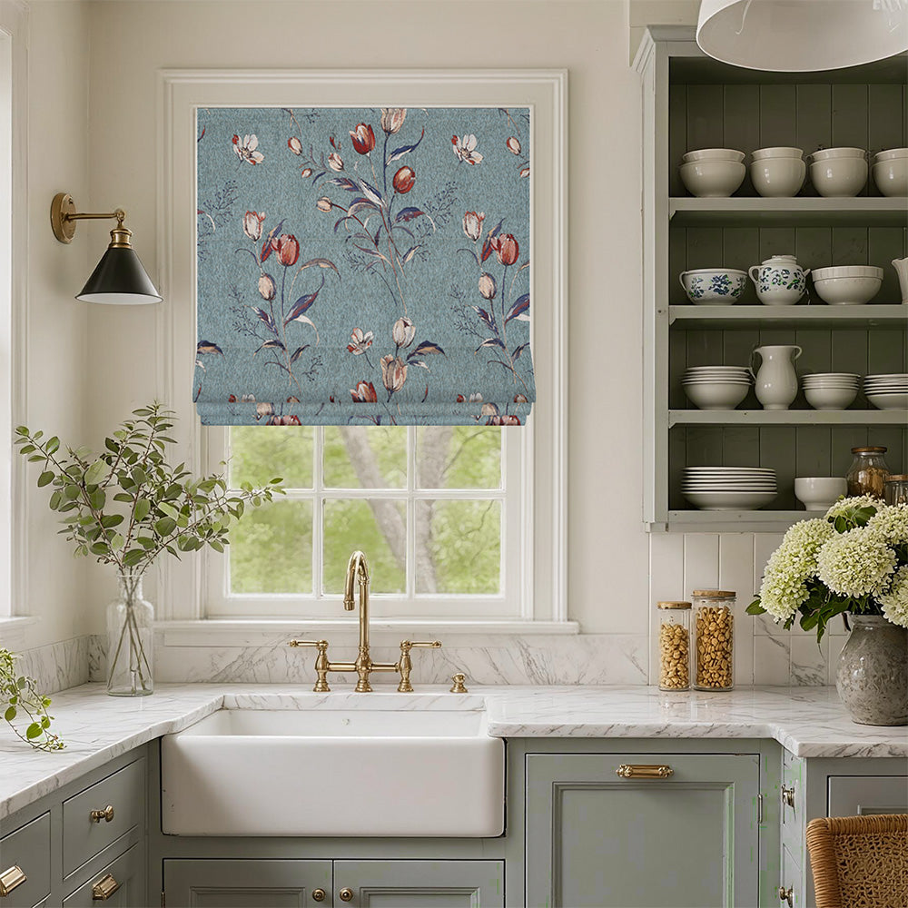 Priya Floral Cotton Roman Shade