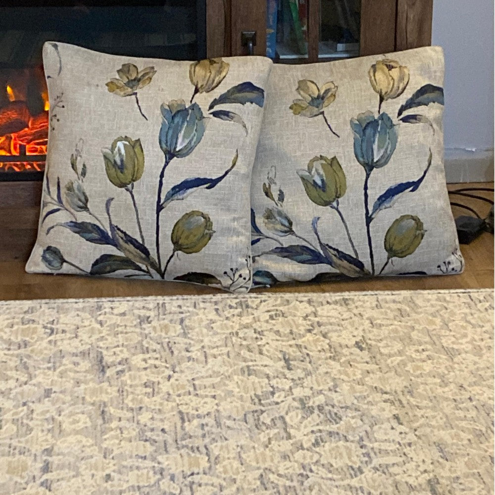 Priya Modern Vintage Floral Cotton Curtains