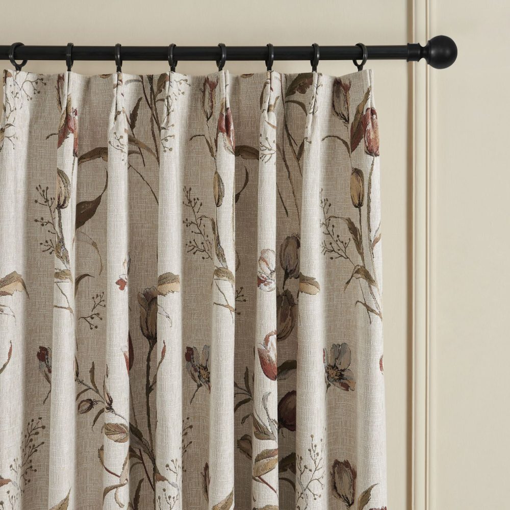 Priya Modern Vintage Floral Cotton Curtains