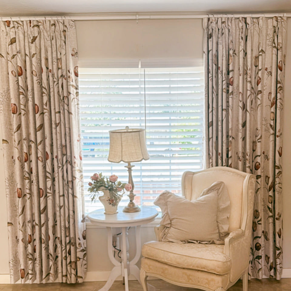 Priya Modern Vintage Floral Cotton Curtains