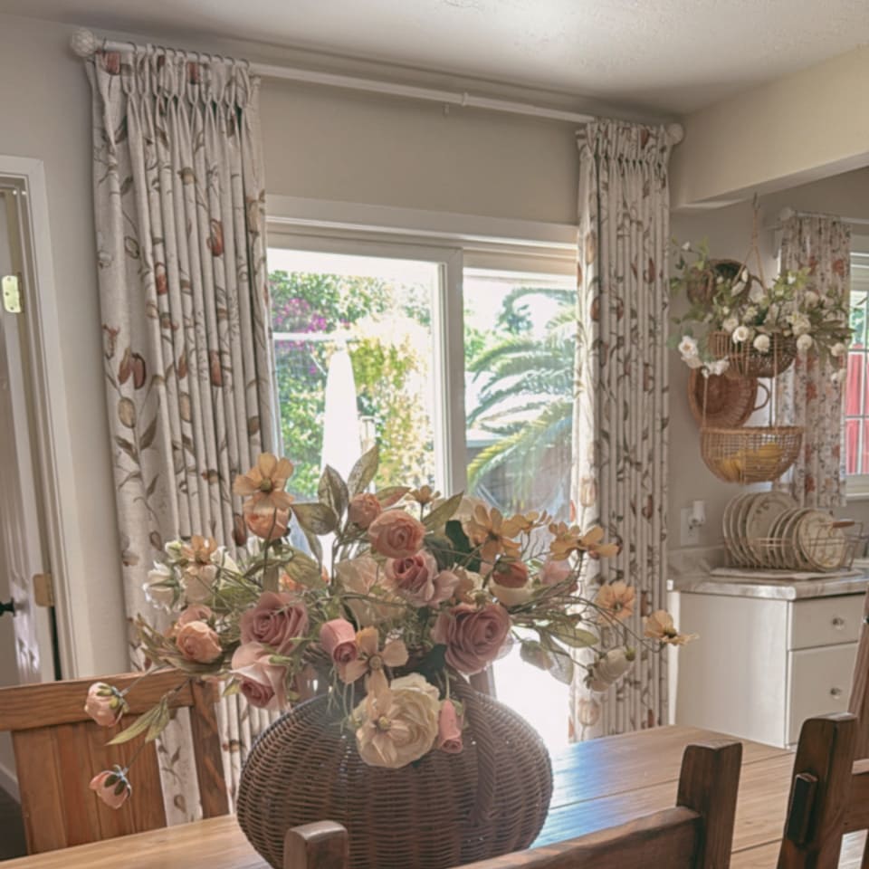 Priya Modern Vintage Floral Cotton Curtains