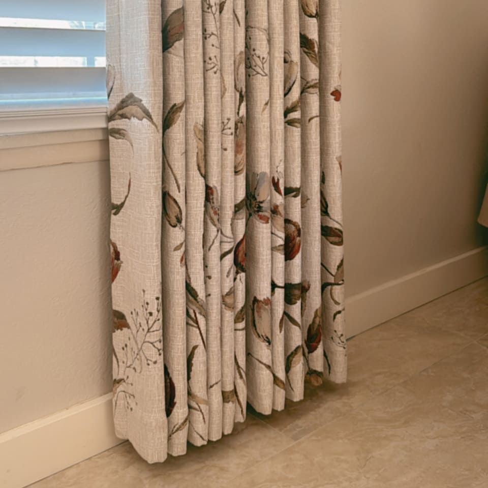 Priya Modern Vintage Floral Cotton Curtains