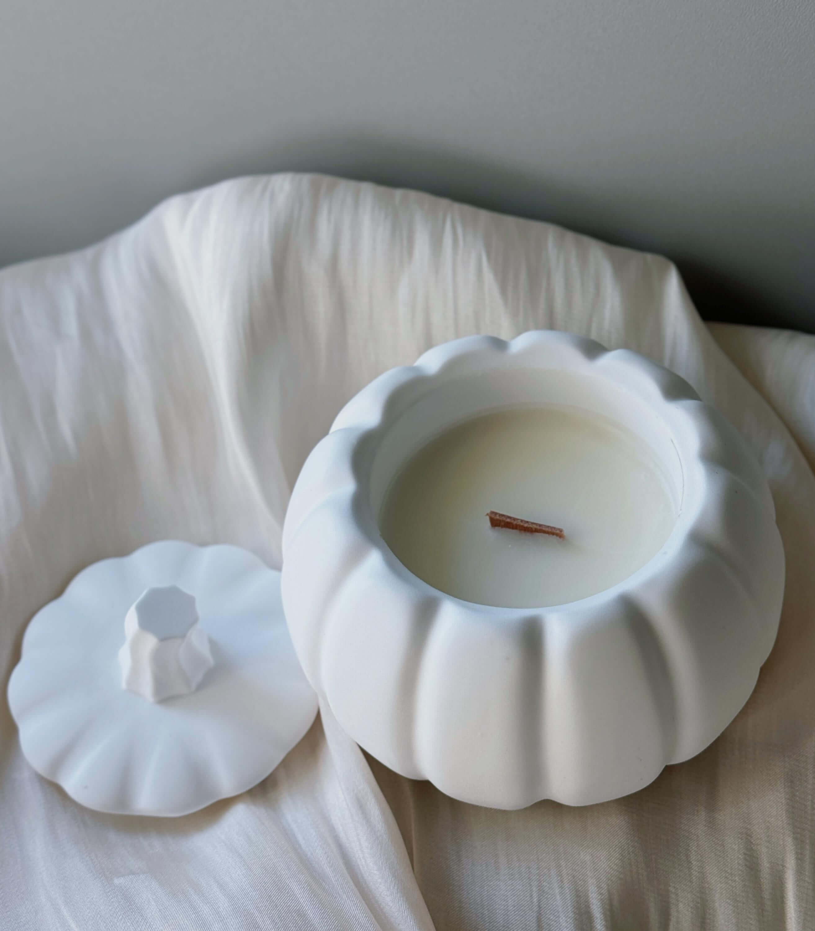 Jesmonite Pumpkin Candle | Sculptural Fall Décor