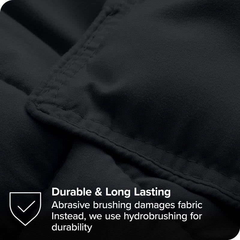 Queen size Luxuriously Soft Down Alternative Comforter Set in Black-2
