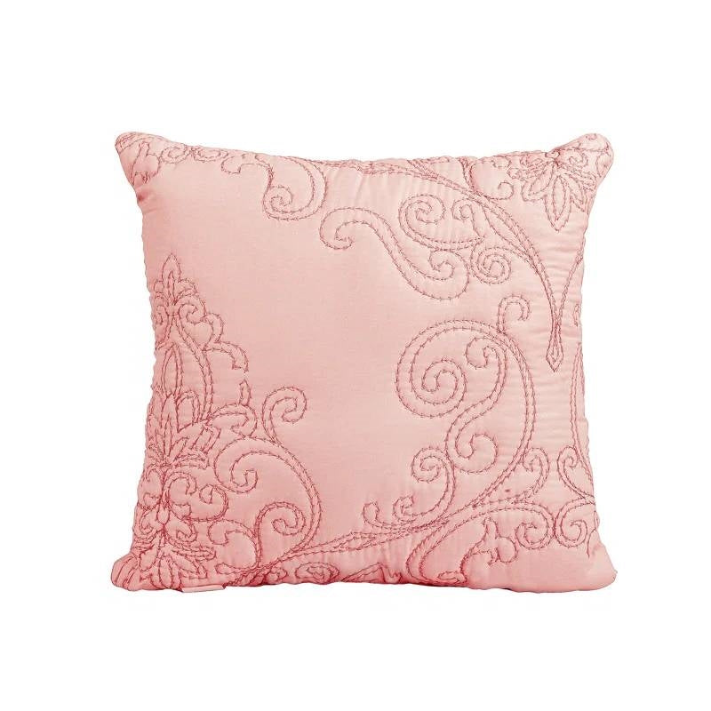 Queen size Dusty Pink Damask Embroidered 4 Piece Oversized Bedspread Set-4