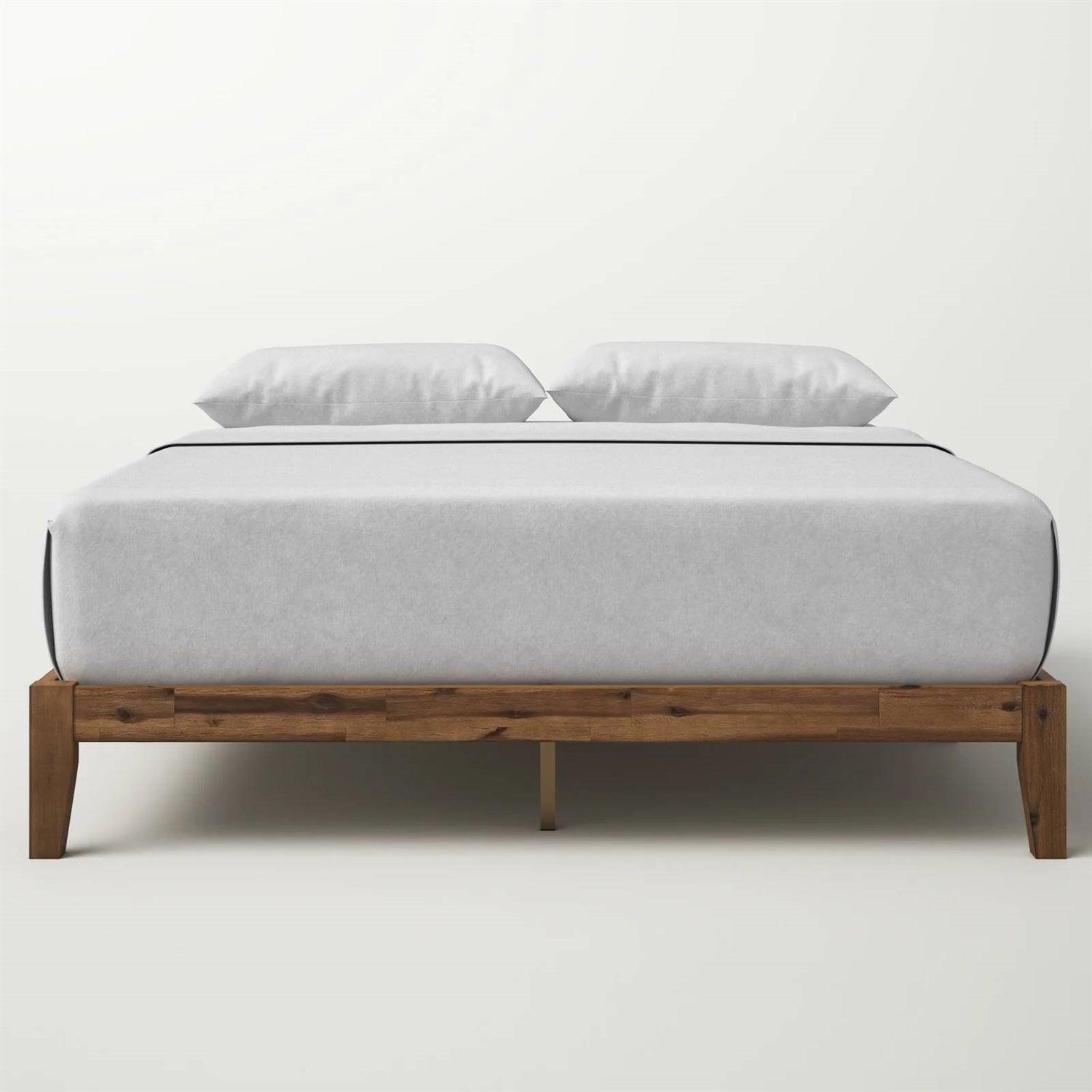 Queen Simple Modern Solid Wood Platform Bed Frame - 700 lb. Weight Capacity - PRHOMZ