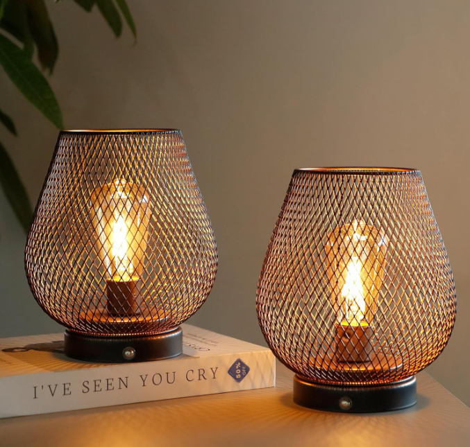 JHY DESIGN's 7.5"H Touch Adjustable Table Lamp(Metal Base, Bronze Egg)-5