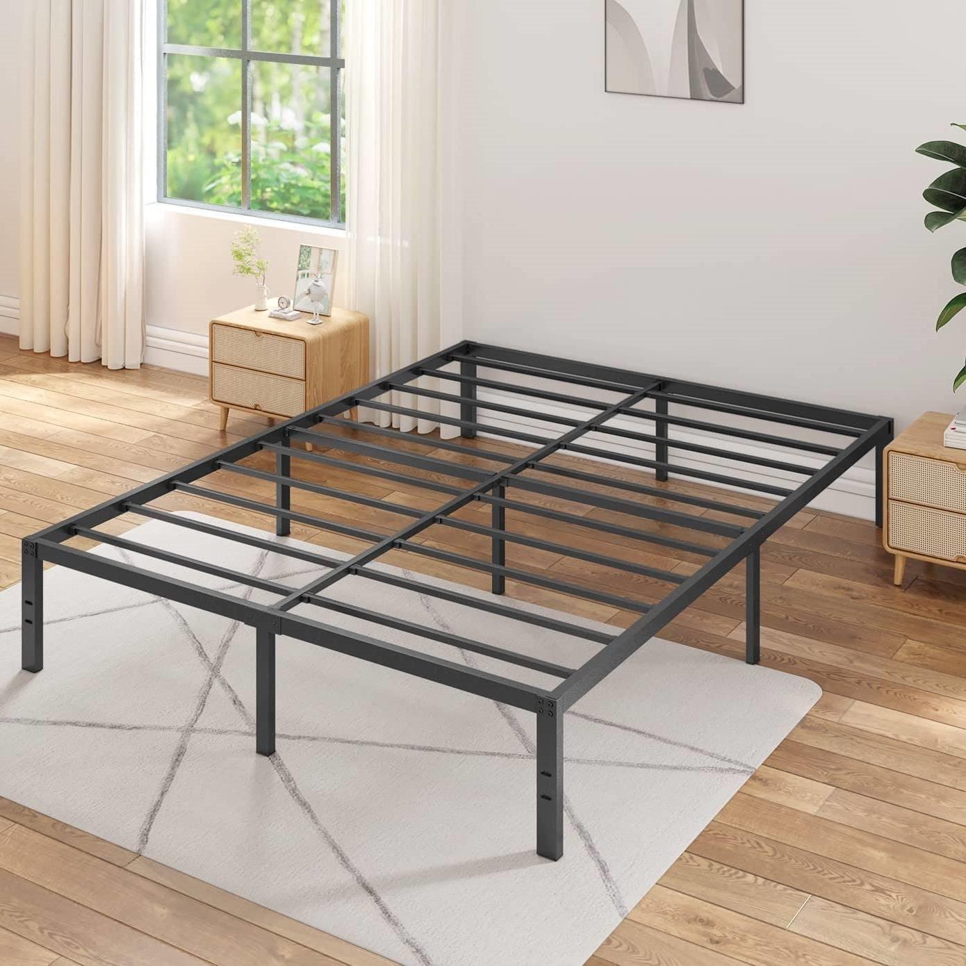 Queen 16-inch Heavy Duty Metal Bed Frame with 3,500 lbs Weight Capacity - PRHOMZ