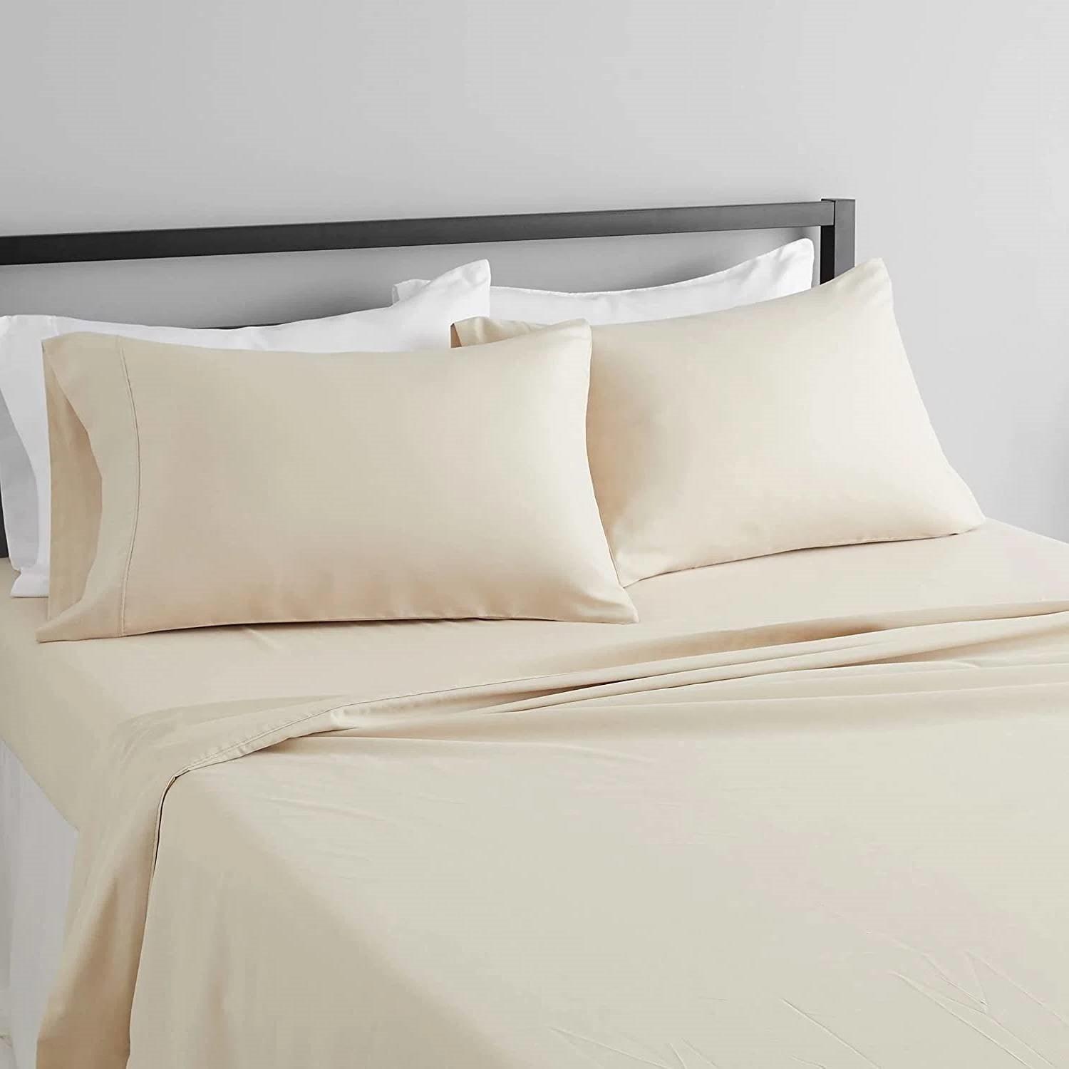 Queen Ivory 100-Percent Egyptian Cotton 1000 Thread Count 4-Piece Sheet Set - PRHOMZ