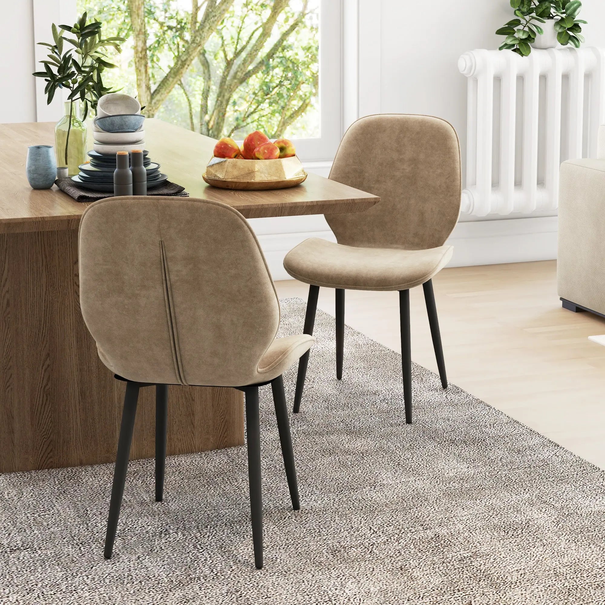 Ray Velvet Dining Room Chair (Set of 2)