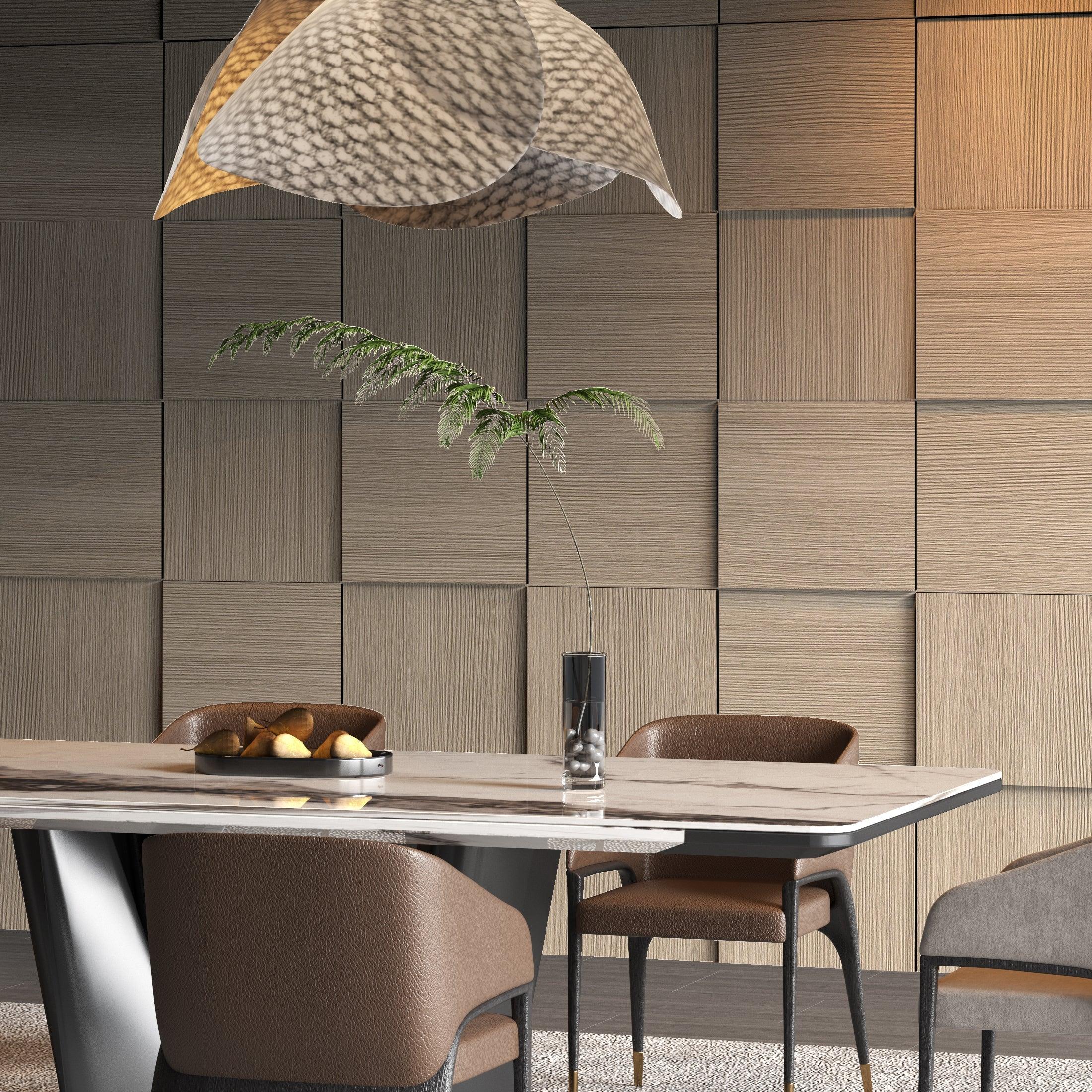 Light Wood 3D Modular Squares - PRHOMZ