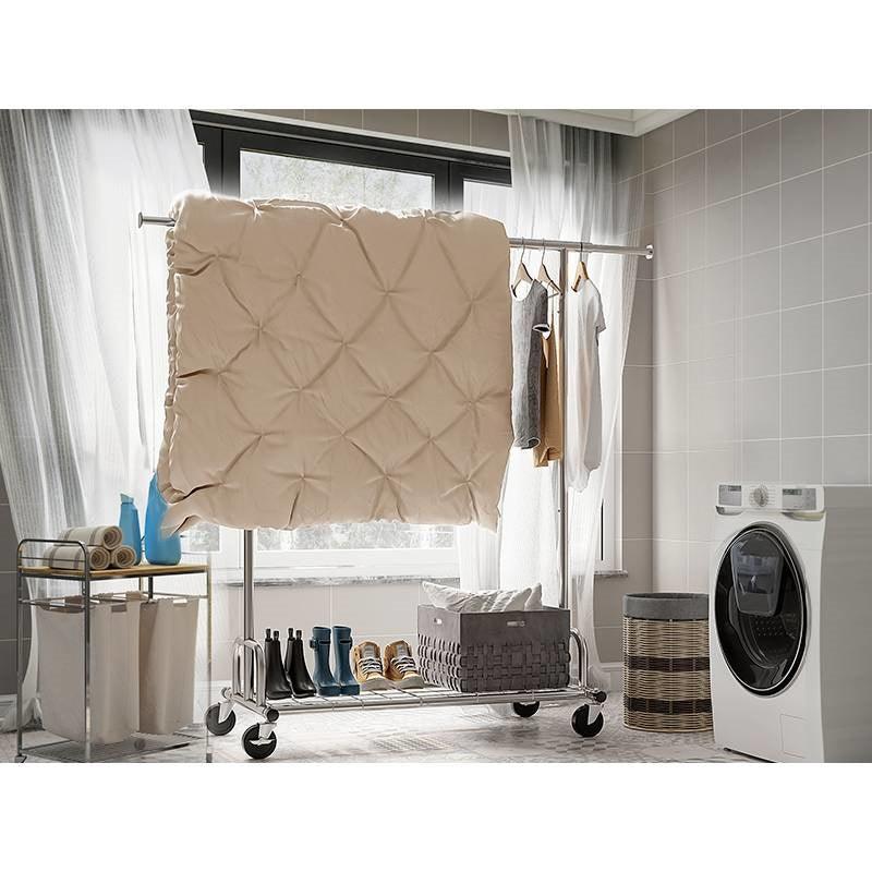 Heavy Duty Metal Clothing Bar Garment Rack on Lockable Casters - 450lb Capacity - PRHOMZ