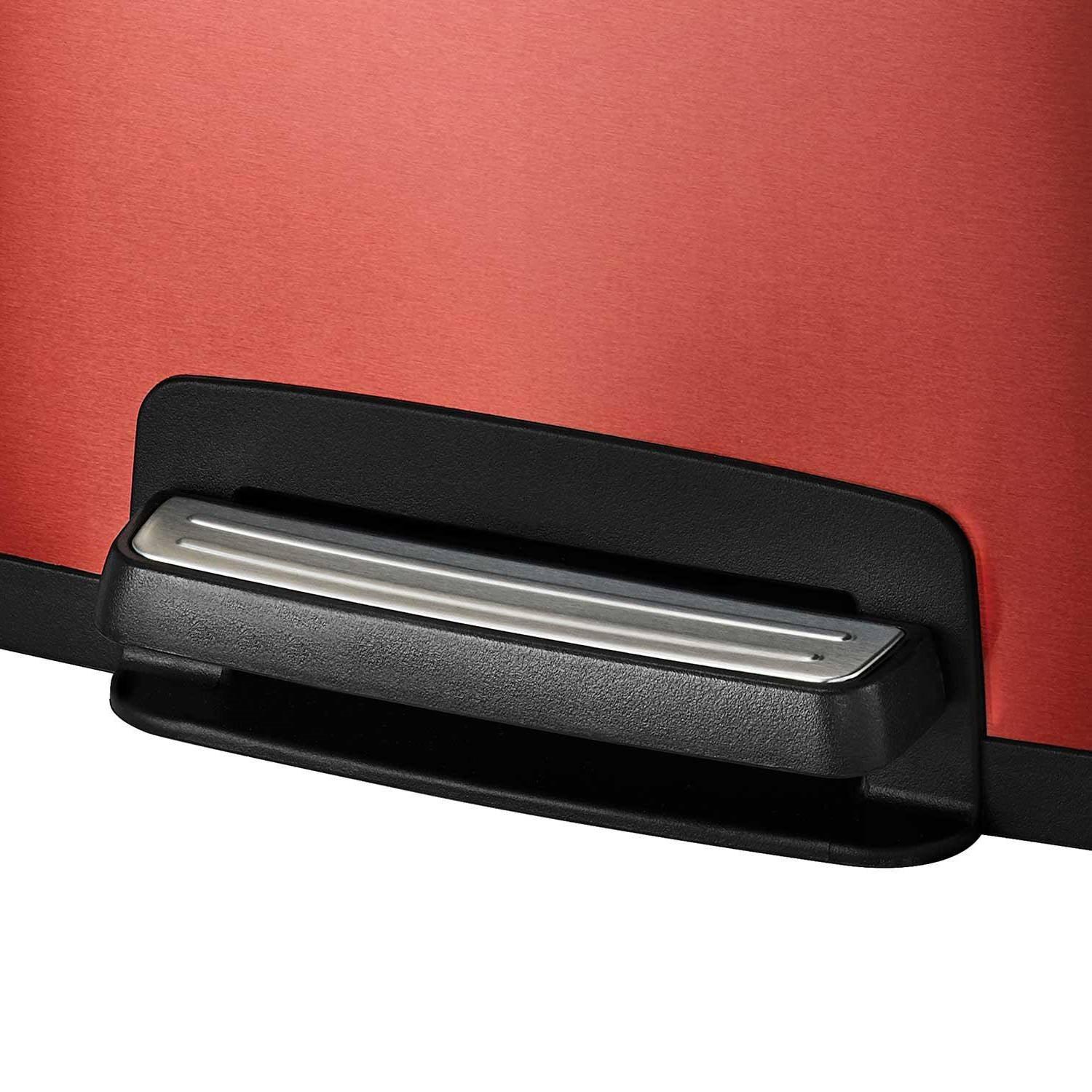 Stainless Steel 13-Gallon Kitchen Trash Can with Step Lid in Copper Red Finish - PRHOMZ