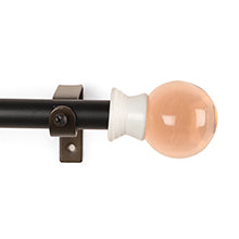 Black Extendable Curtain Pole | Coral Glass Finials | 61-366cm-1