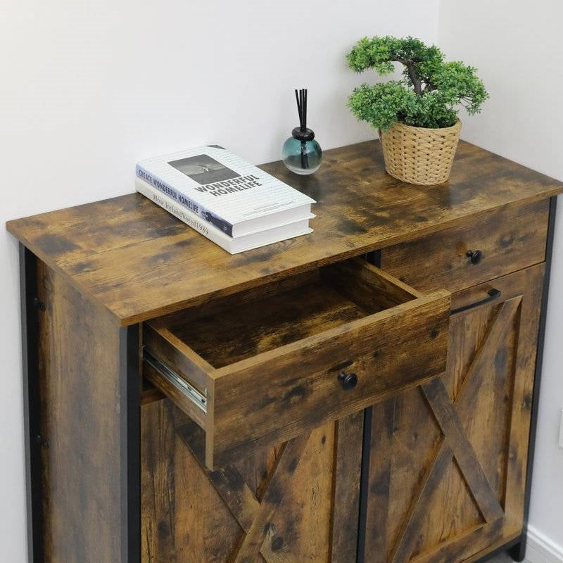 Rustic Multipurpose 2 Drawer / 2 Tilt Out 10gL Kitchen Laundry Trash/Recycle Storage-2