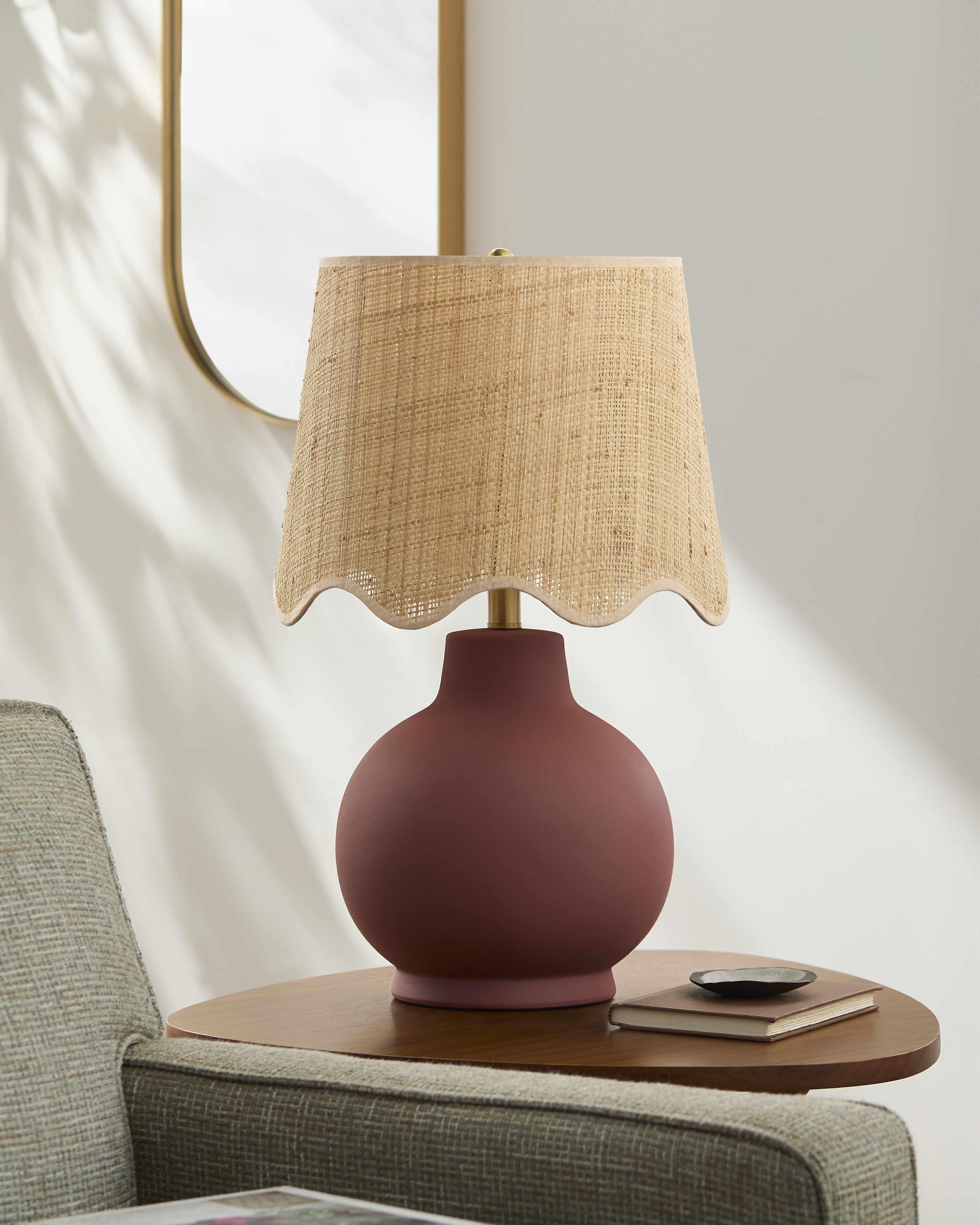 Ranshofen Dark Red Table Lamp-1