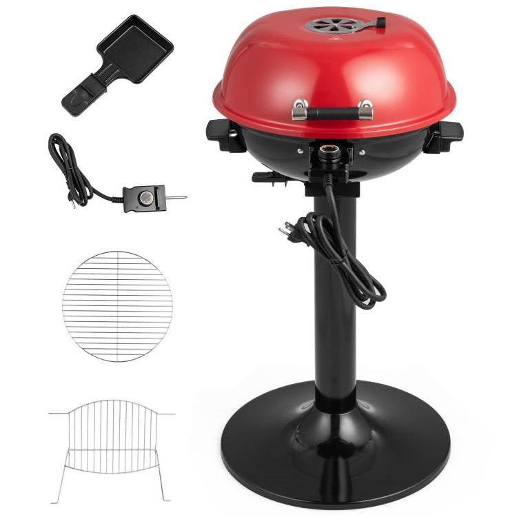 Red Double Layer Portable Electric 1600 Watt BBQ Grill-0