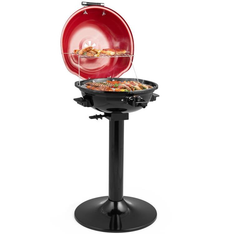 Red Double Layer Portable Electric 1600 Watt BBQ Grill-1