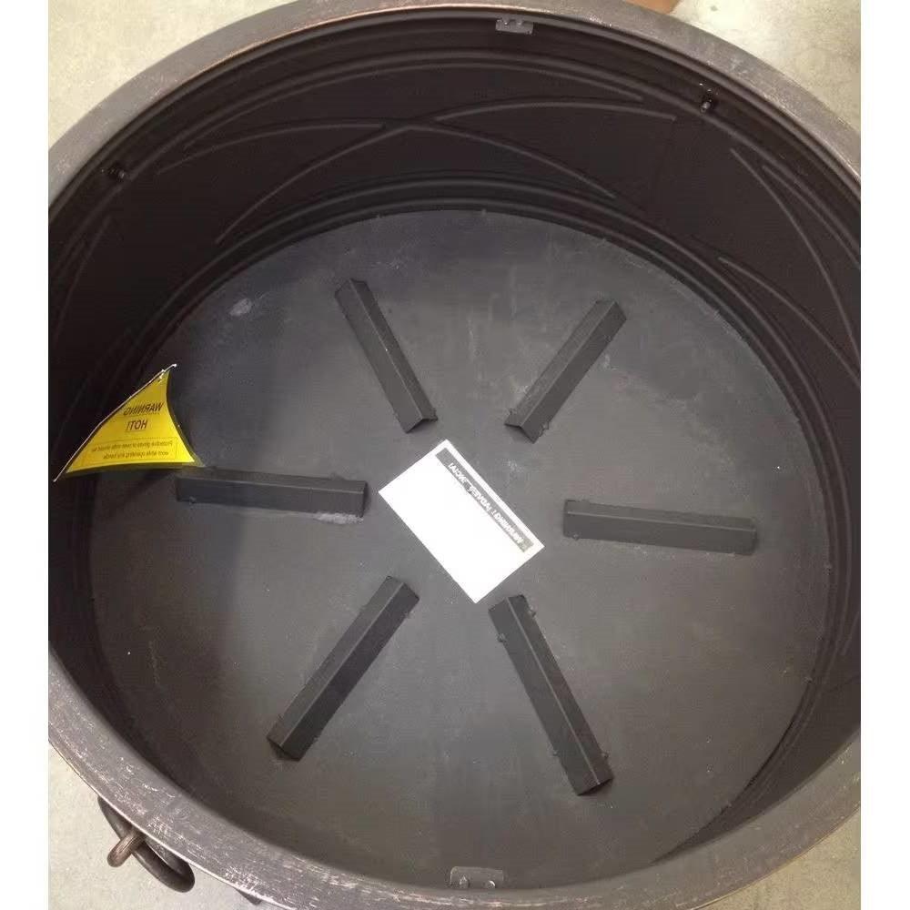 26-inch Round Steel Outdoor Fire Pit with Cover and Poker in Bronze - PRHOMZ