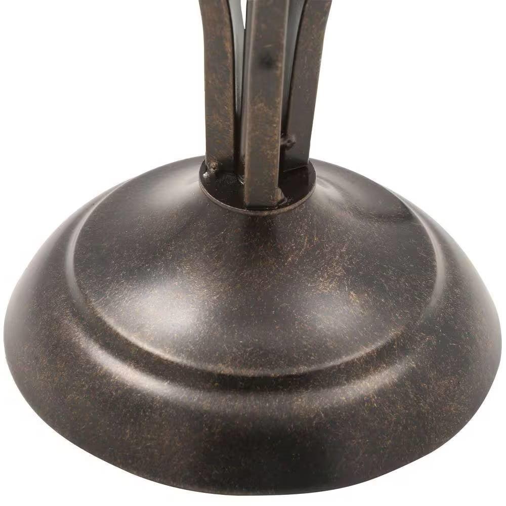 Traditional Bronze Metal Finish Table Lamp with Beige Linen Shade - PRHOMZ