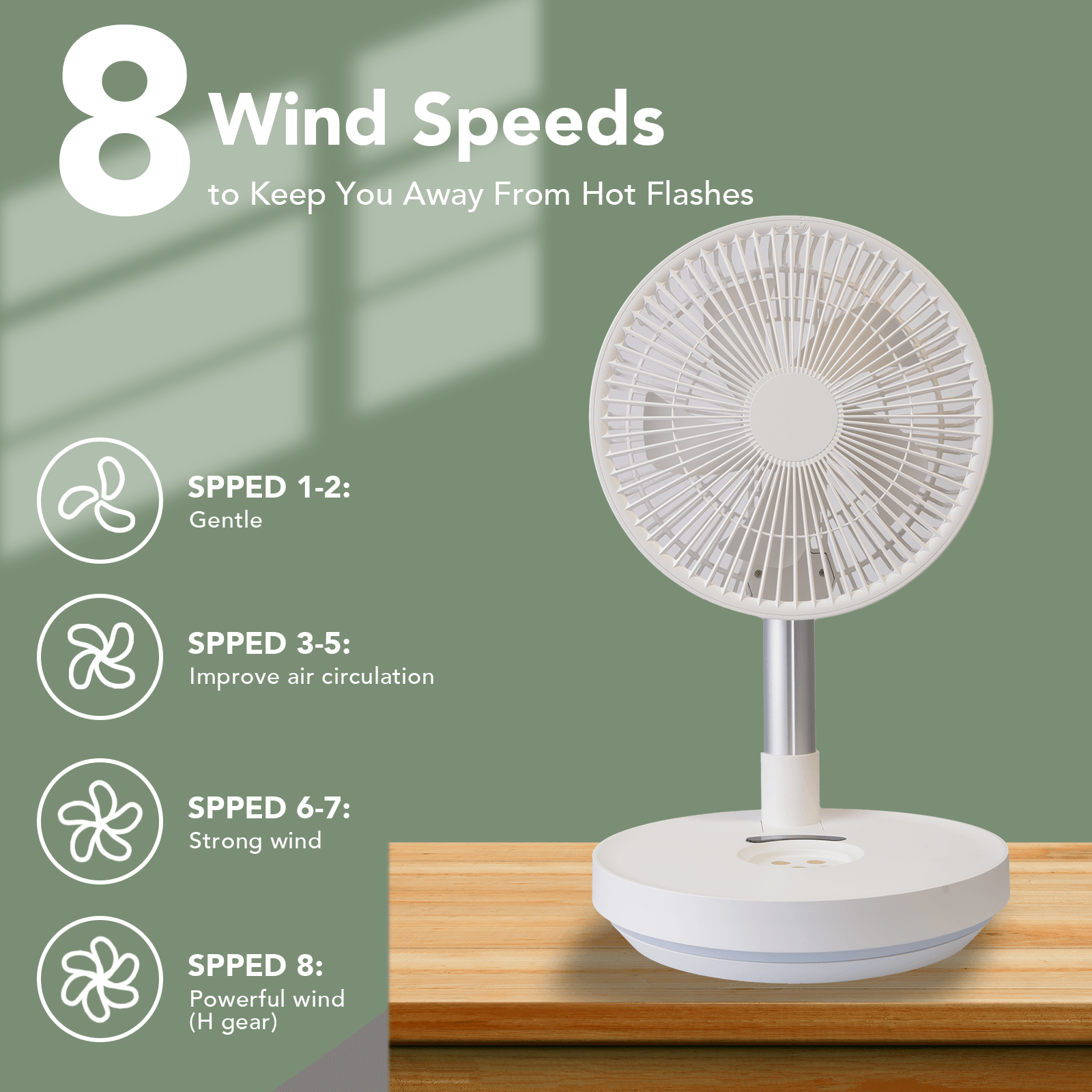 Indoor & Outdoor Retractable LED Fan - PRHOMZ