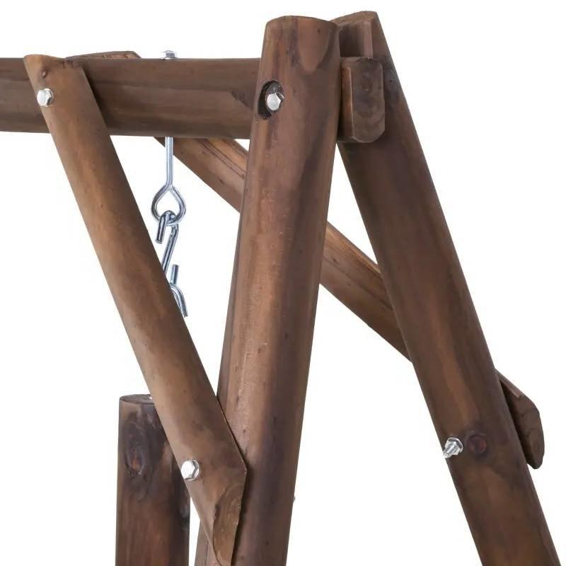 FarmHouse Log A-Frame 2-Seat Wooden Swing Bench - PRHOMZ