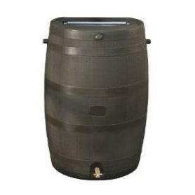 50-Gallon Brown Rain Water Collection Barrel with Brass Spigot - PRHOMZ