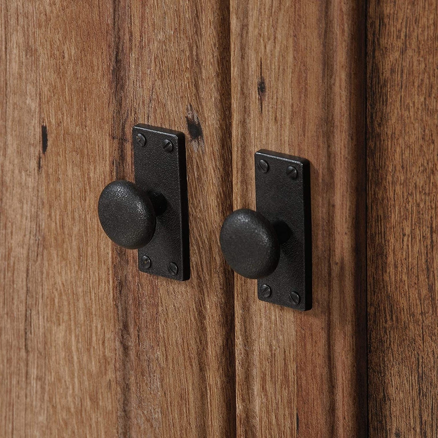 Rustic Oak Drawer and Garment Rod Wardrobe Armoire-4