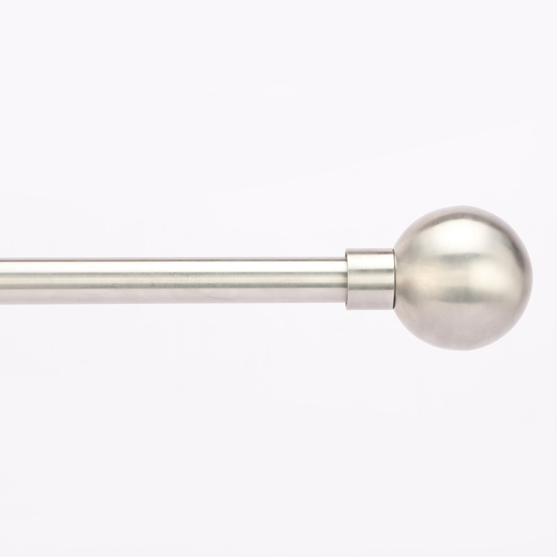 Silver Extendable Curtain Pole | 19mm | Oval Finials | 61-366cm-1