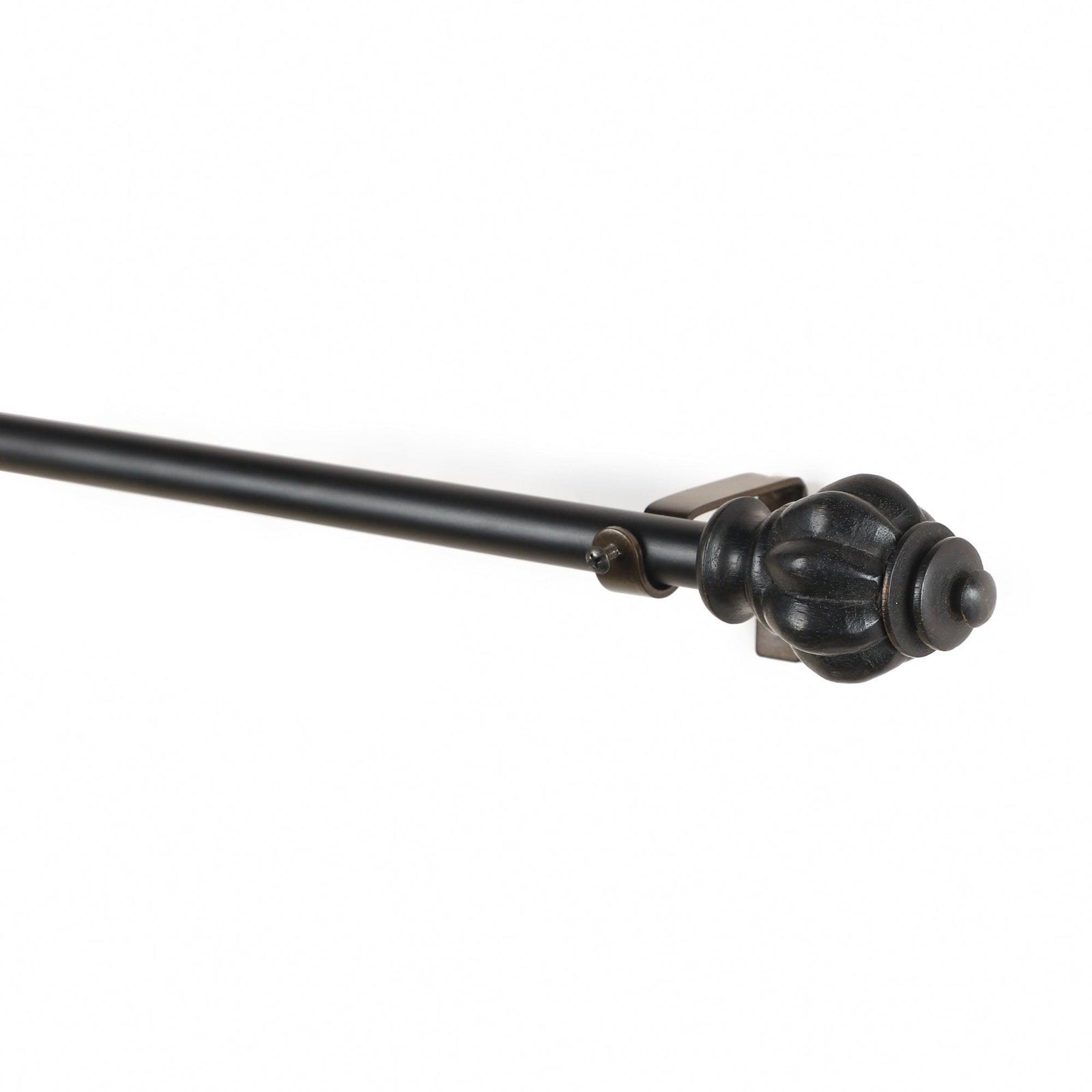 Black Extendable Curtain Pole | Urn Finials | 61-366cm-1
