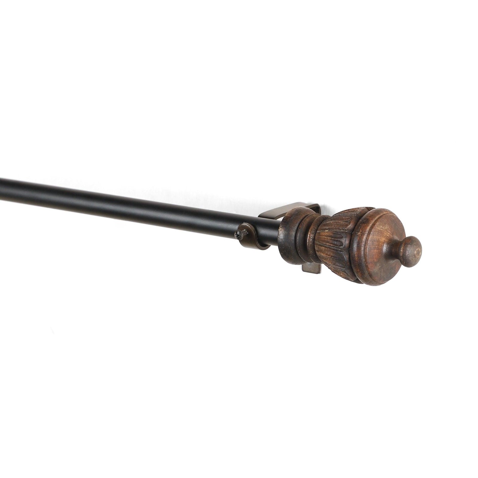 Black Extendable Curtain Pole | Classic Urn Finials | 61-366cm-1