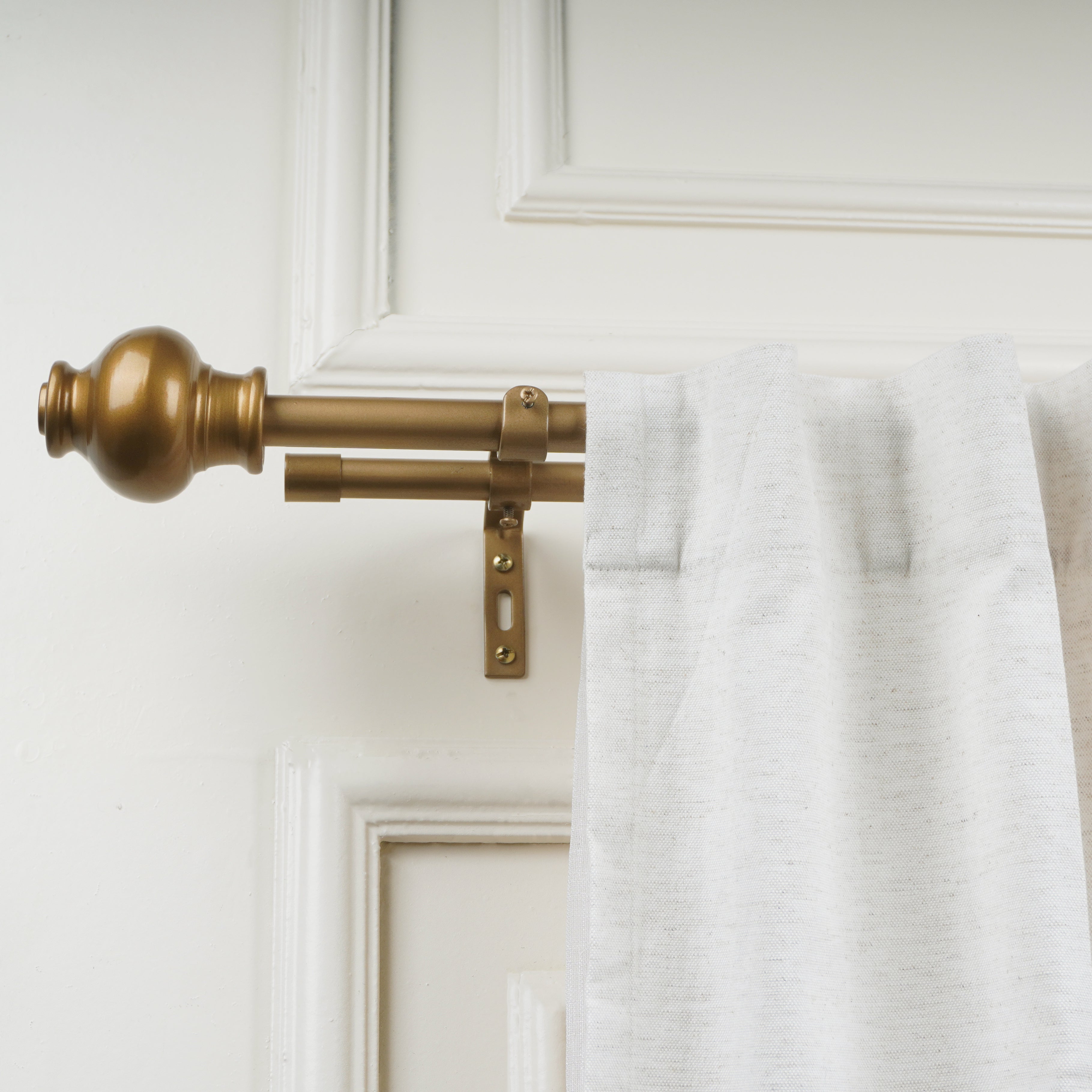 Antique Brass Double Curtain Pole | Rustproof | 25KG Load | Classic Style-1