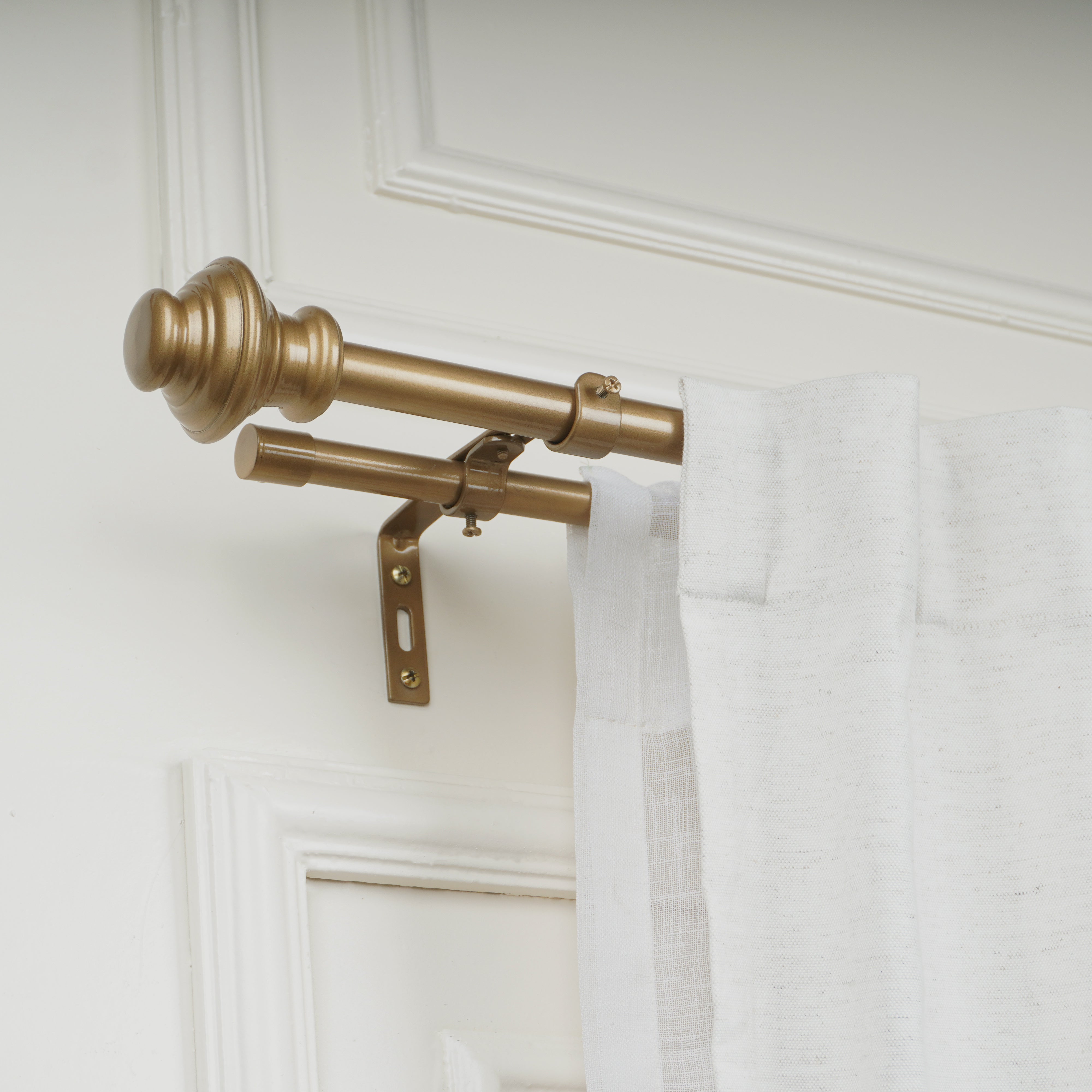 Bronze Double Curtain Pole | Ball Finials | Rustproof | 25KG Load | Modern Style-0