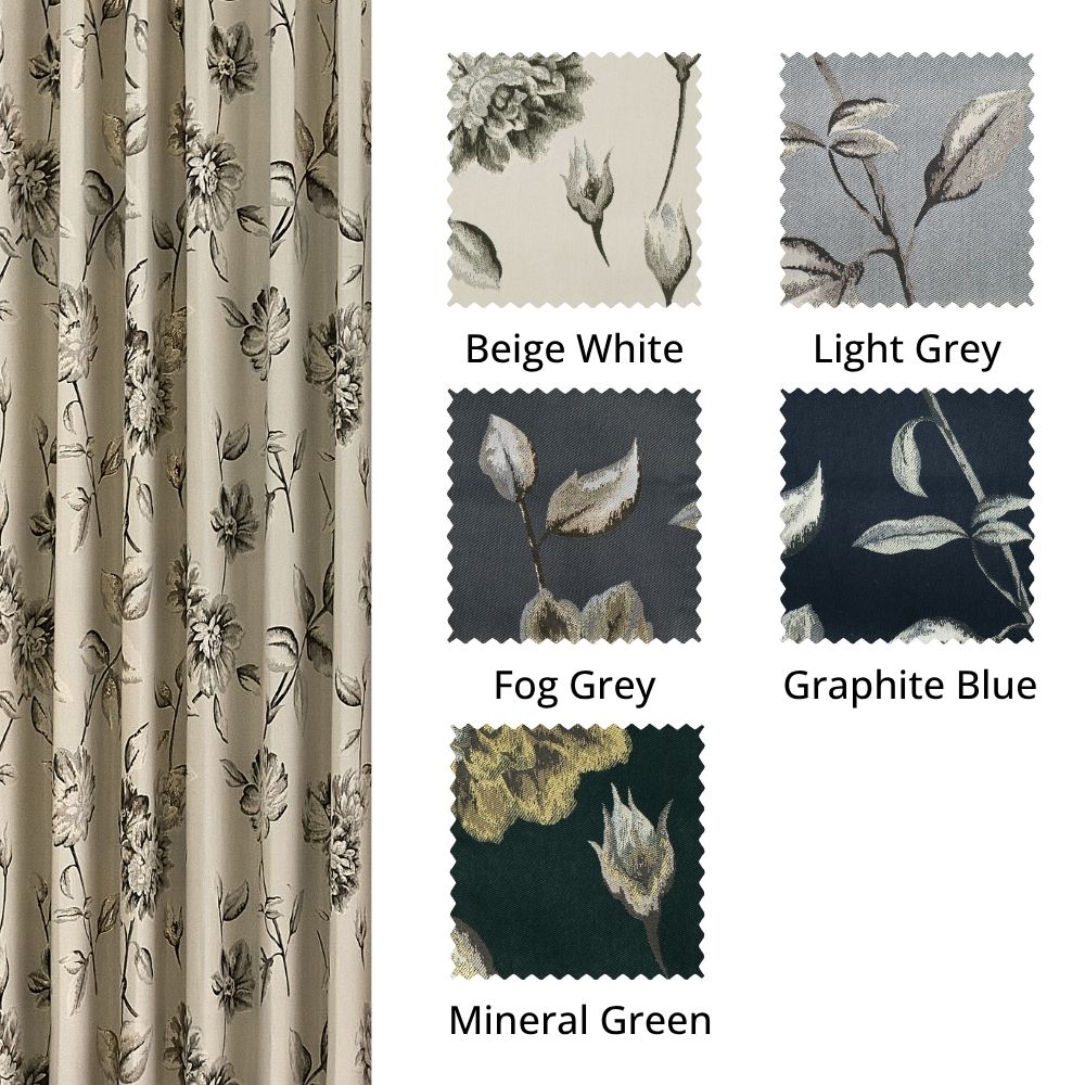 Raelynn Large-Scale Floral Botanical Curtains
