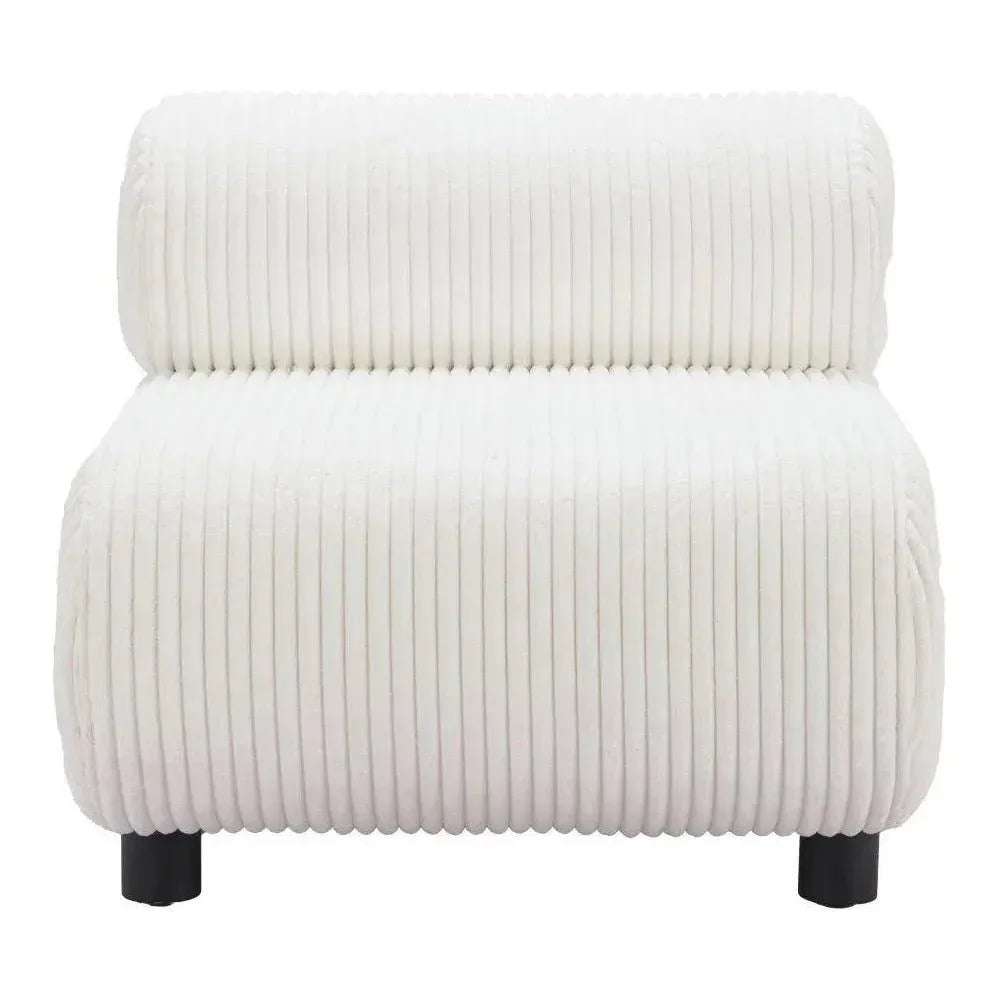 Rahat Wood White Armless Accent Chair
