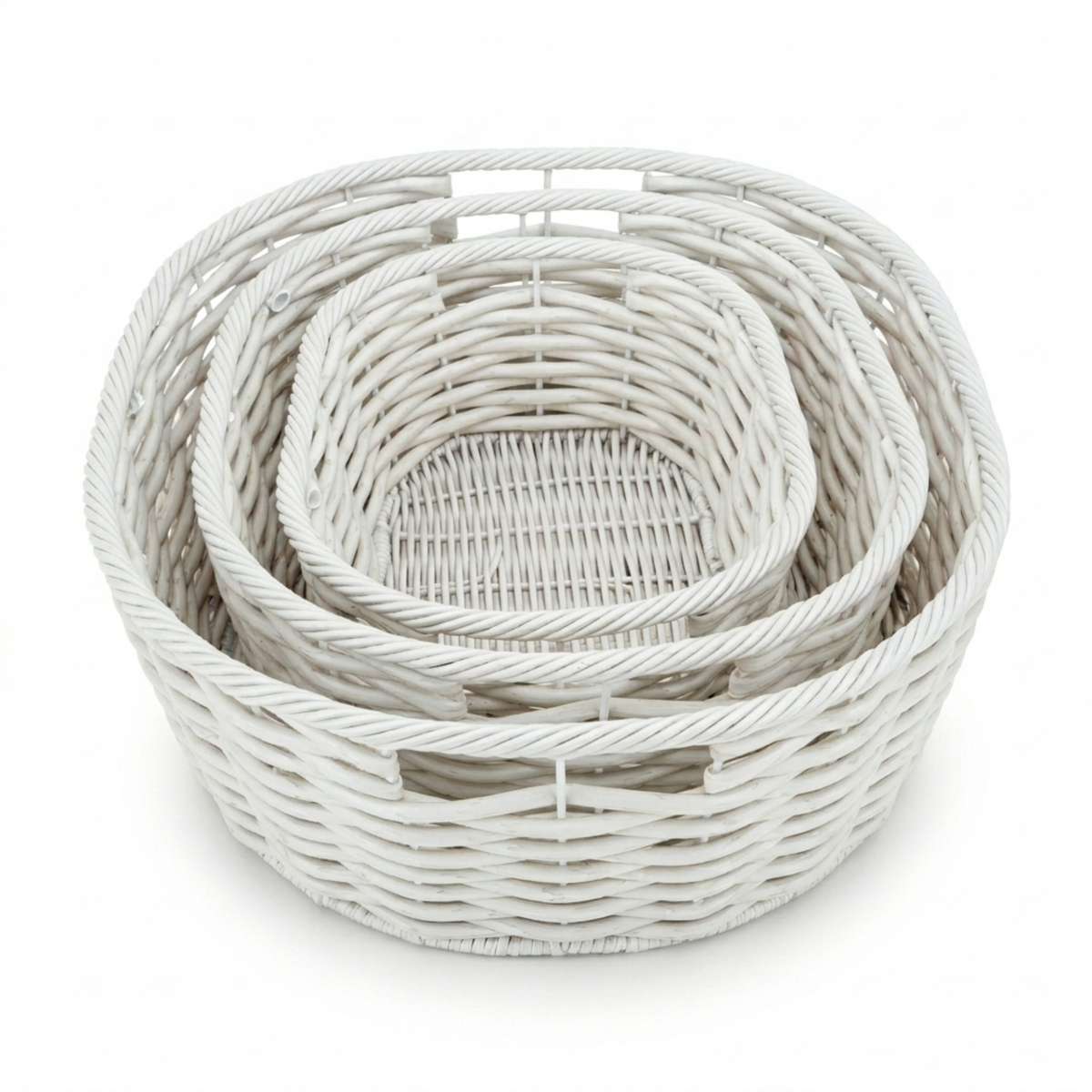 Multi-Purpose Nesting Rattan Basket 3-Piece Set