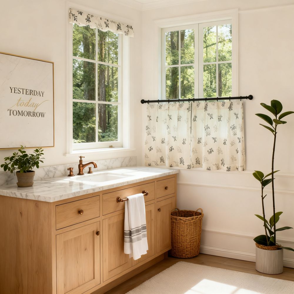 Reeta Subtle Botanical Cafe Curtains