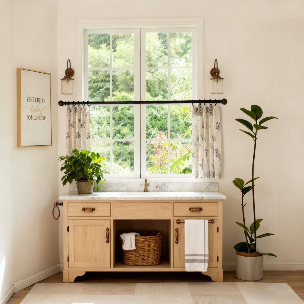 Reeta Subtle Botanical Cafe Curtains