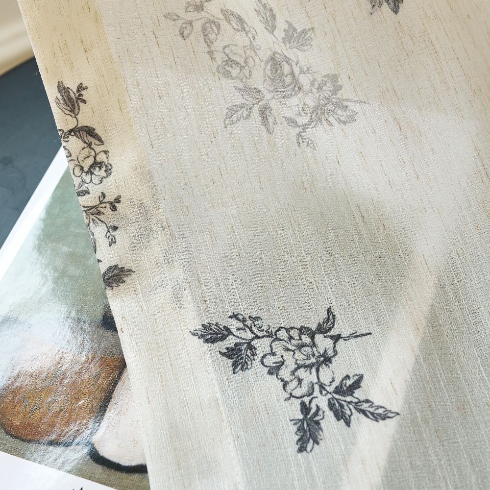 Reeta Subtle Botanical Cafe Curtains